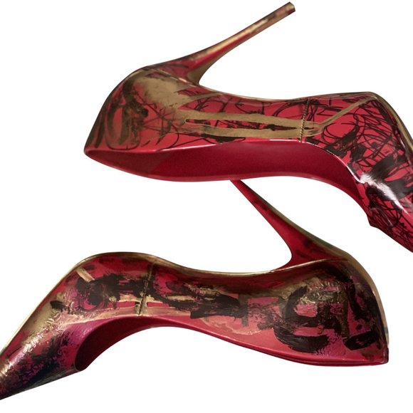 BERRY GRAFFITI PUMPS made in LA - Picture 1 of 6